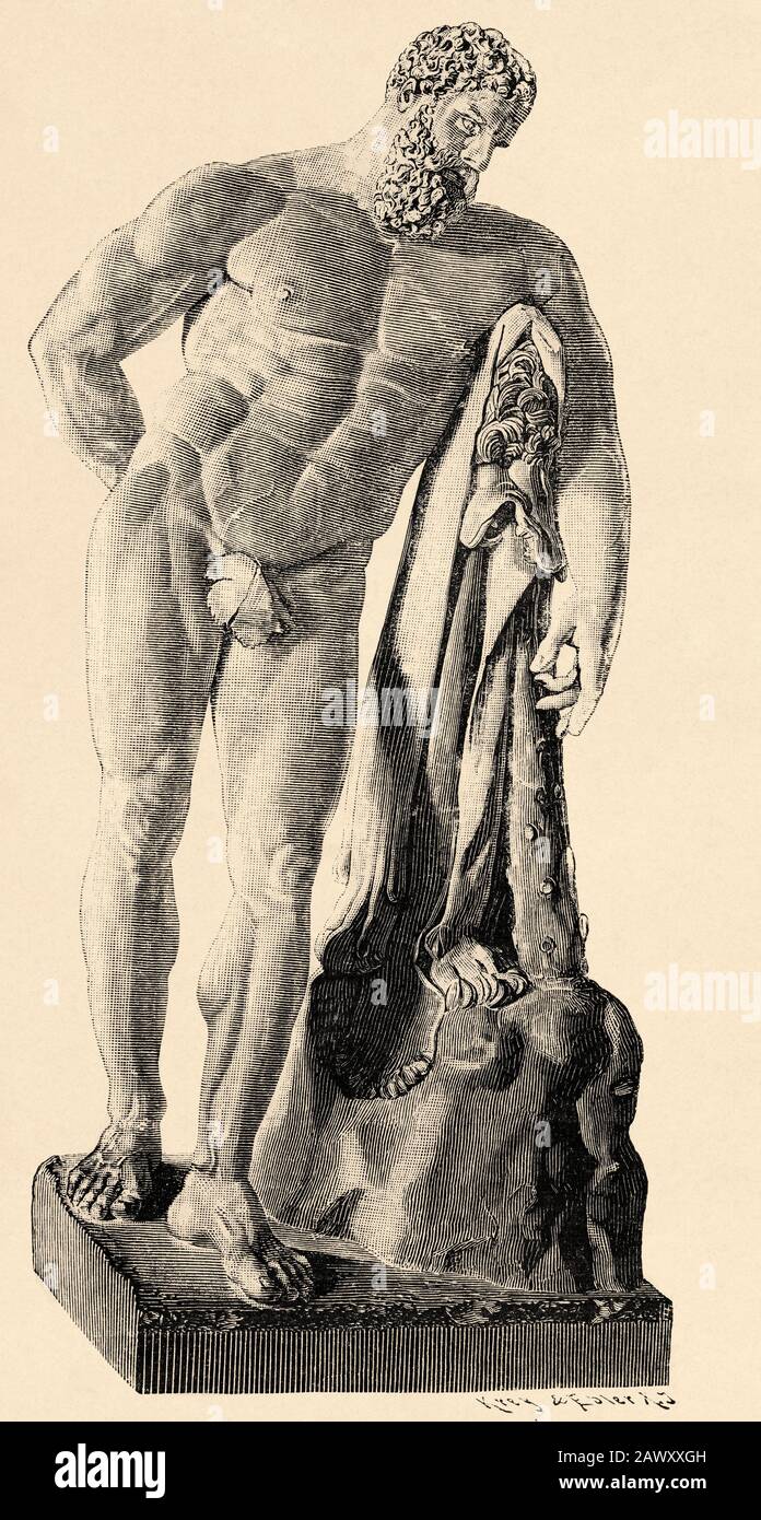 Heracles, hero of Greek mythology. He was the son of Zeus and Alcmena. He received the name of Alceo or Alcides at birth, in honor of his grandfather Stock Photo
