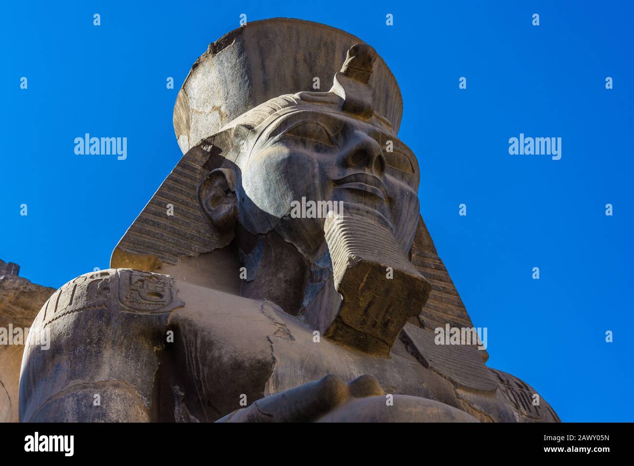 Karnak Temple Luxor, Egypt. Mosque minaret Stock Photo