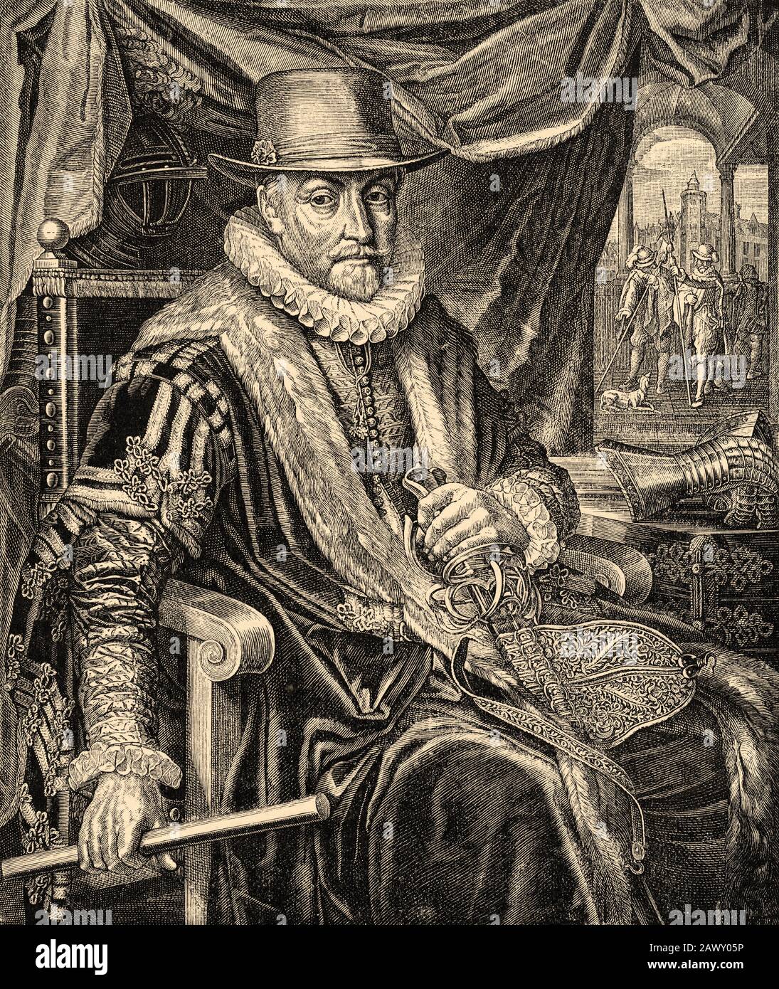 Portrait of William of Orange-Nassau. Willem van Oranje-Nassau (Dillenburg,  Germany, April 4, 1533-Delft, July 10, 1584), called the Taciturn Stock  Photo - Alamy