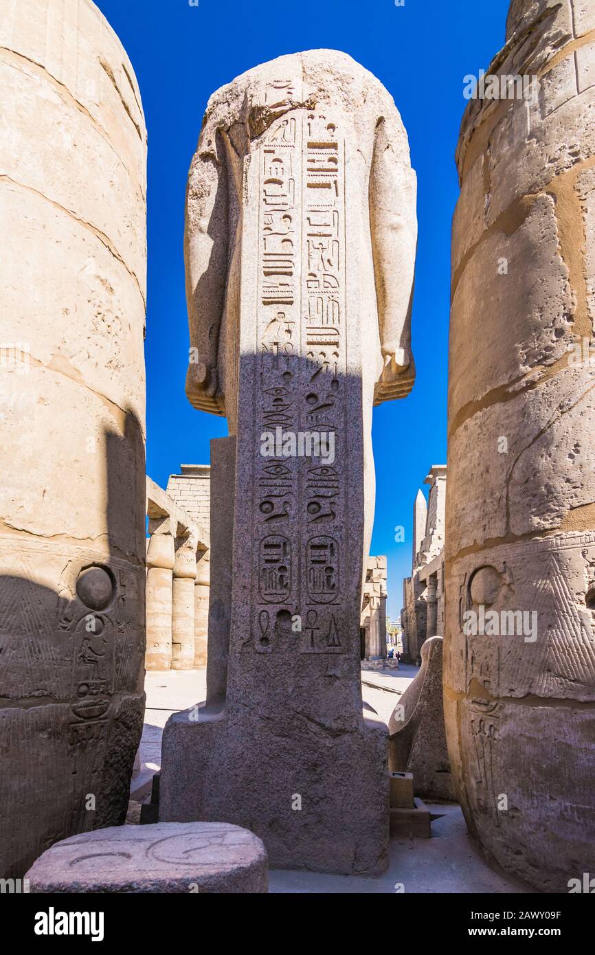Karnak Temple Luxor, Egypt. Mosque minaret Stock Photo