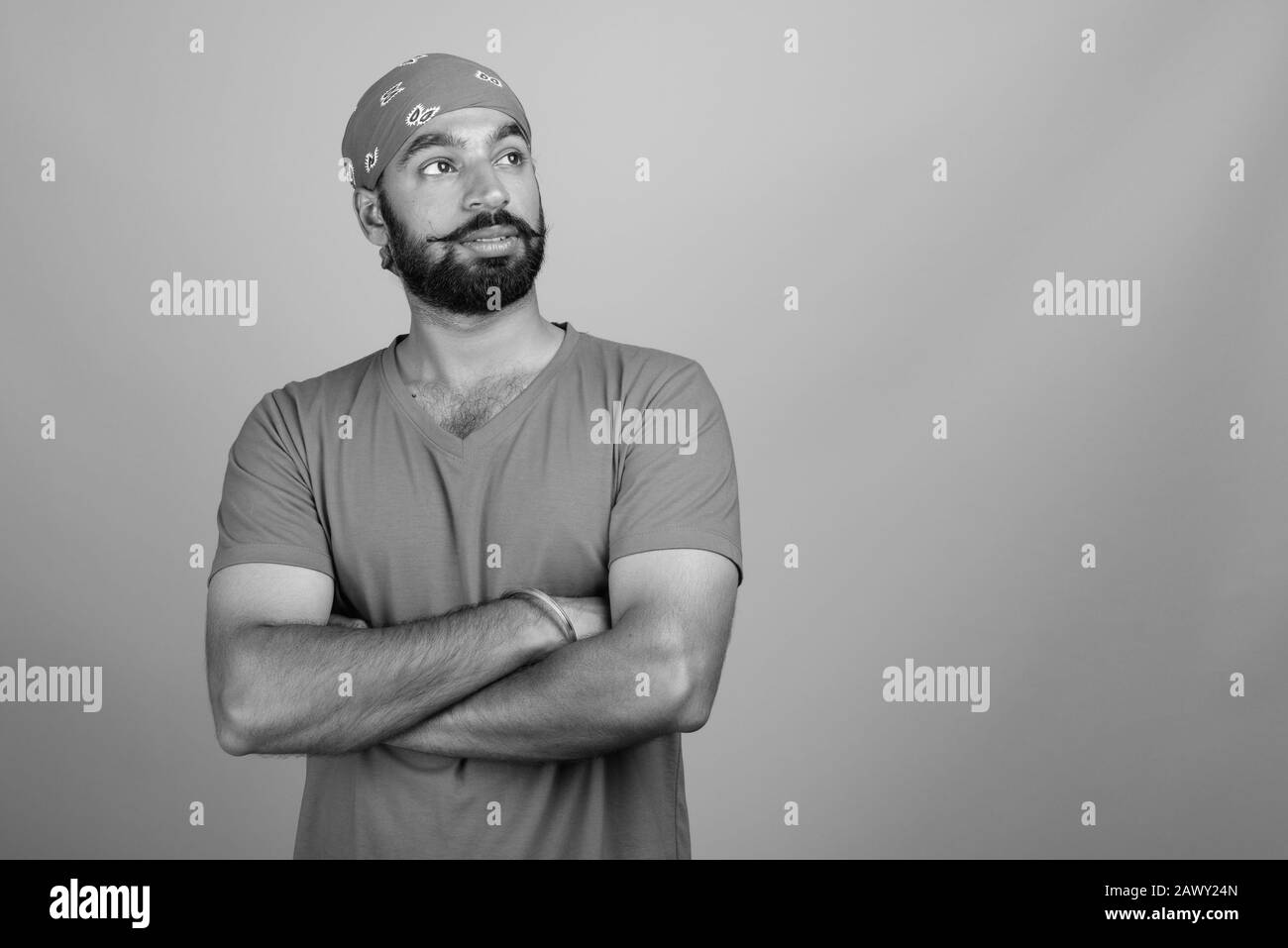 Bearded south asian man Black and White Stock Photos & Images - Alamy
