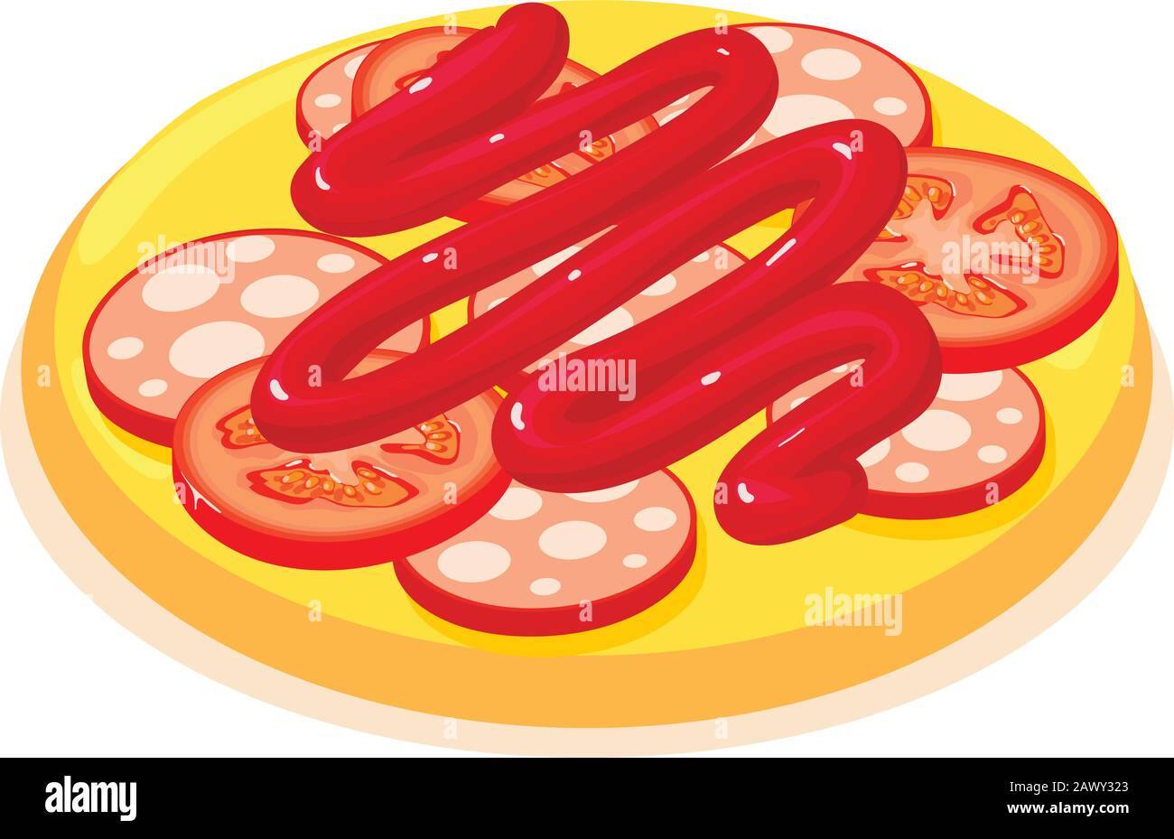 Delicious breakfast icon, isometric style Stock Vector