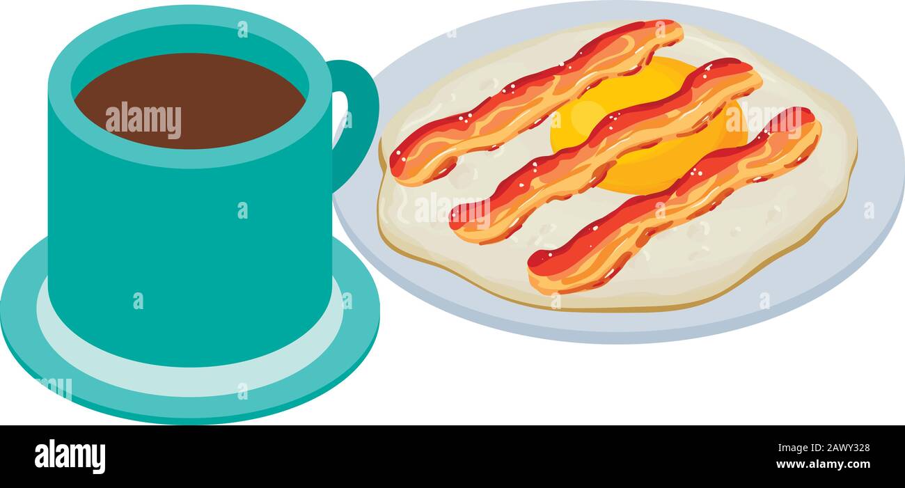 Traditional breakfast icon, isometric style Stock Vector