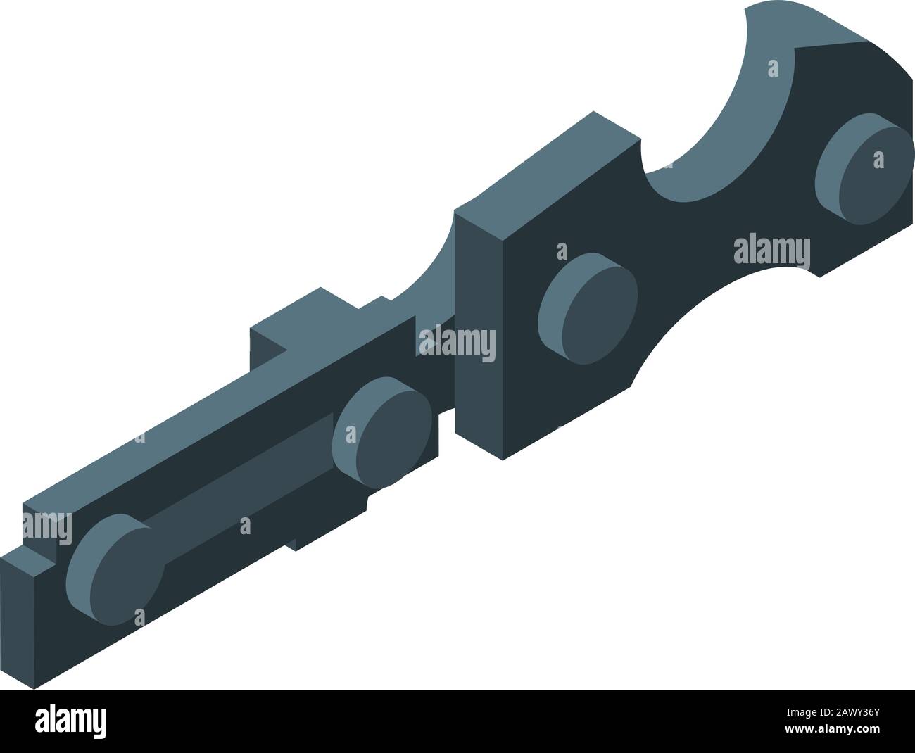 Chainsaw chain icon, isometric style Stock Vector