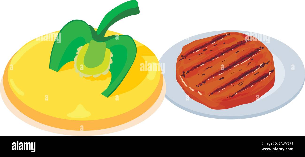 Barbecue time icon, isometric style Stock Vector