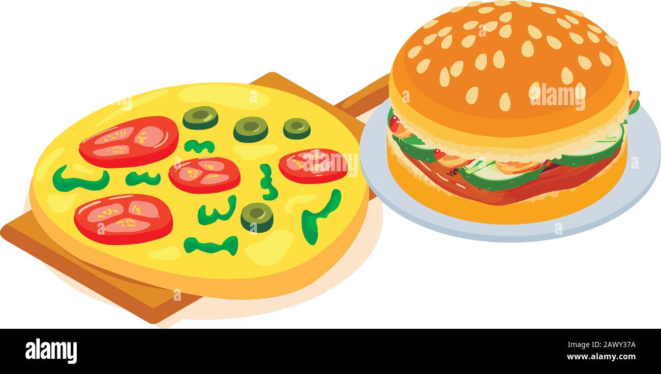 Fast food icon, isometric style Stock Vector