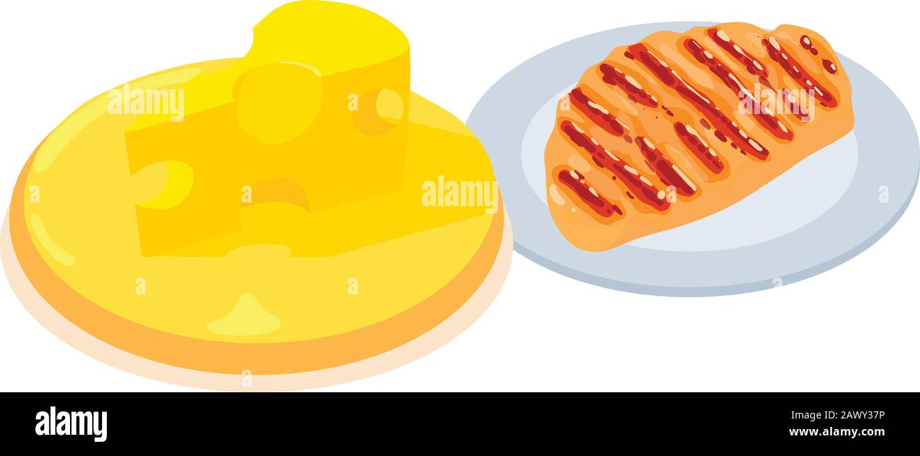 Protein food icon, isometric style Stock Vector