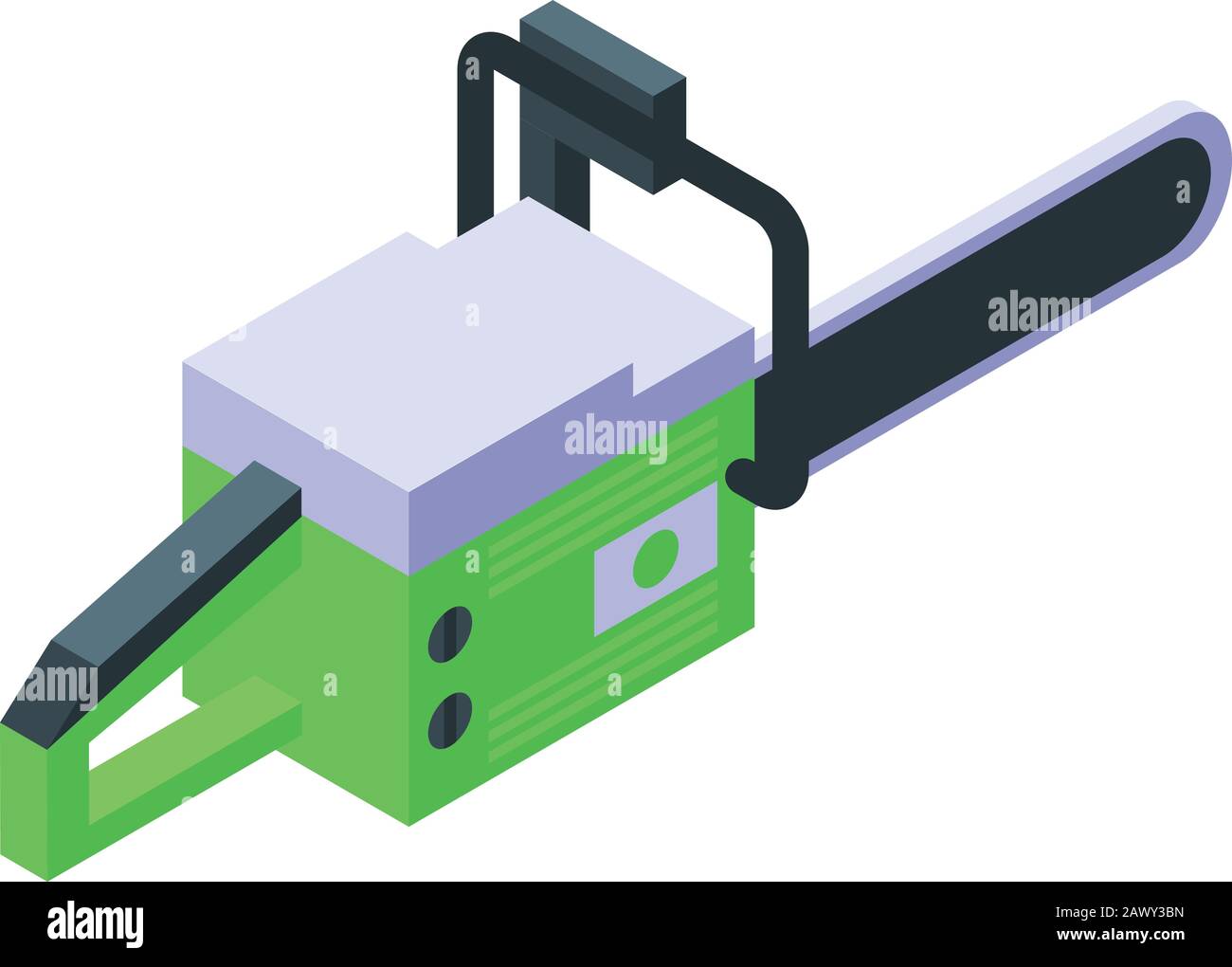 Handle chainsaw icon, isometric style Stock Vector