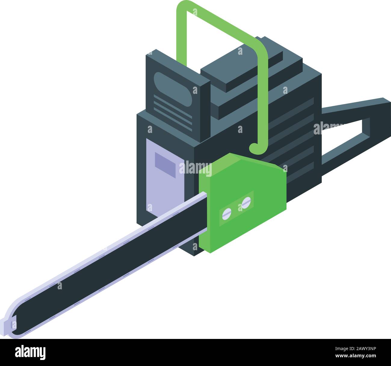 Electric chainsaw icon, isometric style Stock Vector
