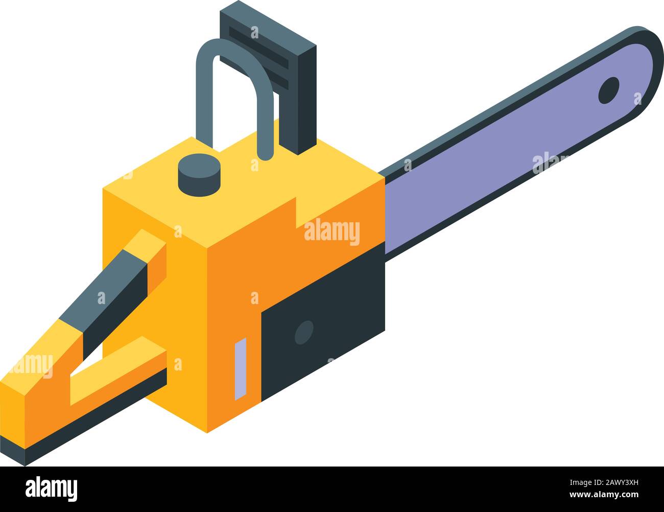 Chainsaw equipment icon, isometric style Stock Vector