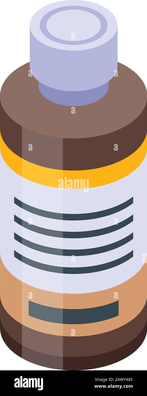 Chainsaw motor oil icon, isometric style Stock Vector