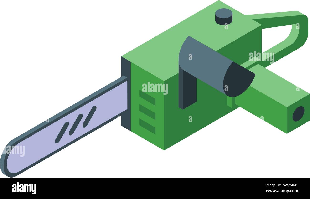 Chainsaw cutter icon, isometric style Stock Vector
