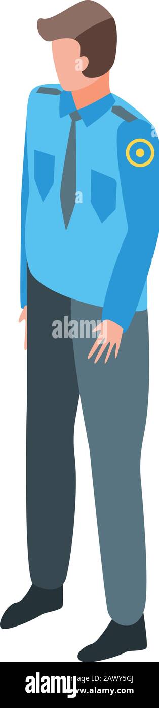 Police officer icon, isometric style Stock Vector