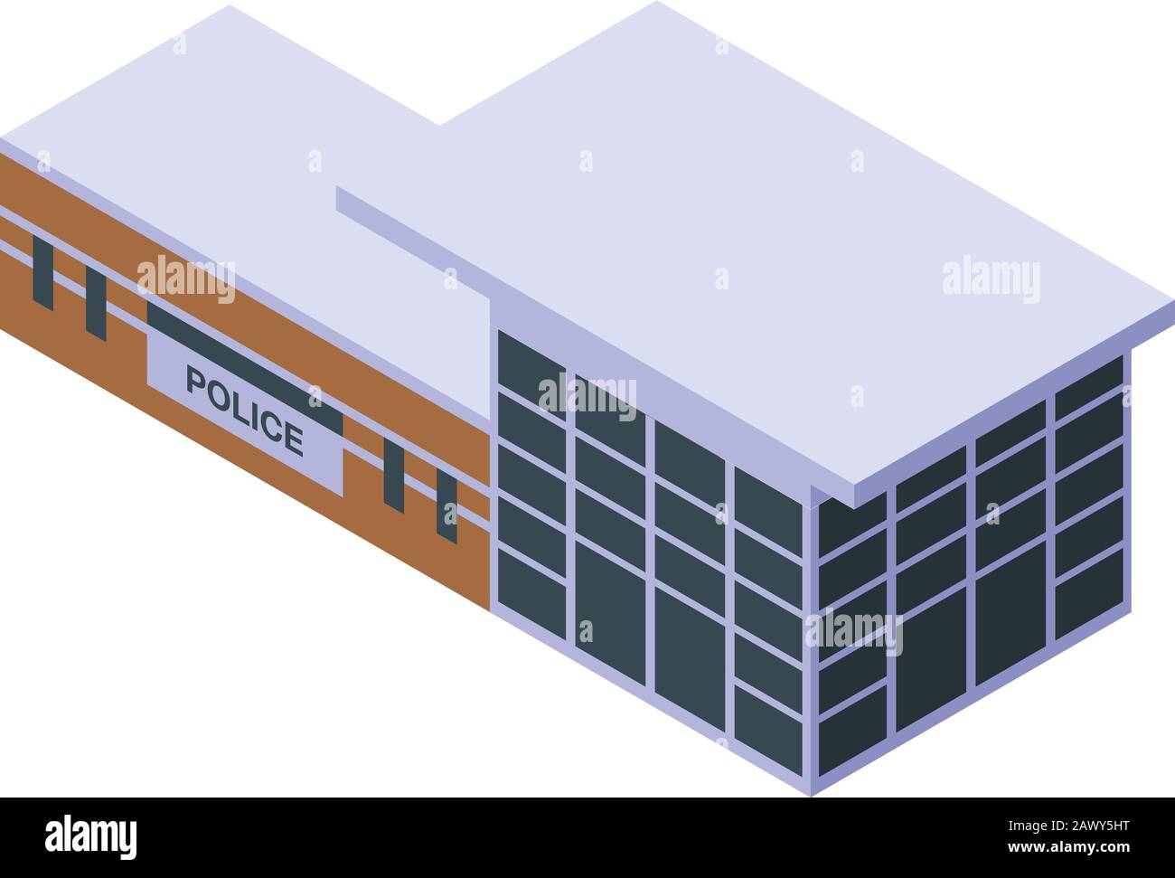 Police station icon, isometric style Stock Vector