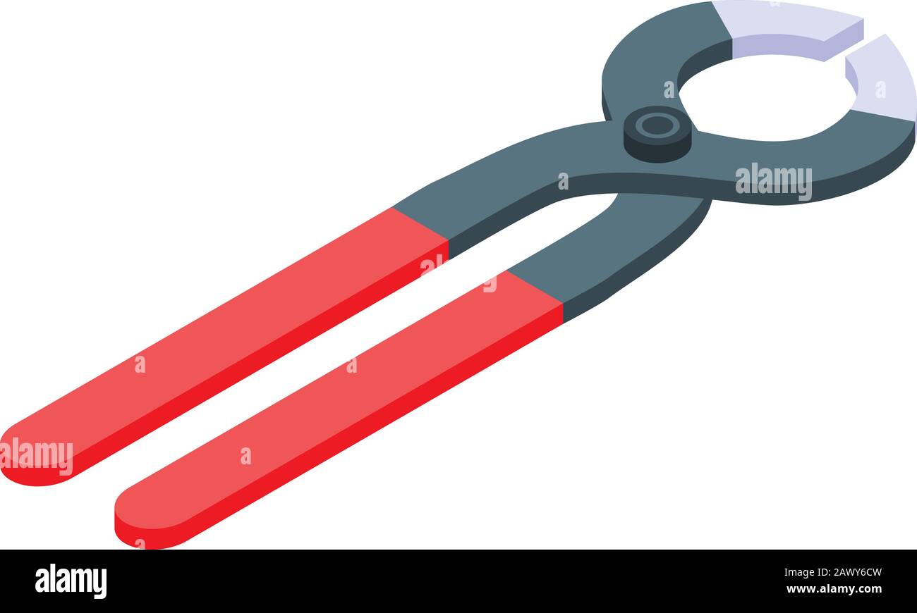 Electric pliers icon, isometric style Stock Vector