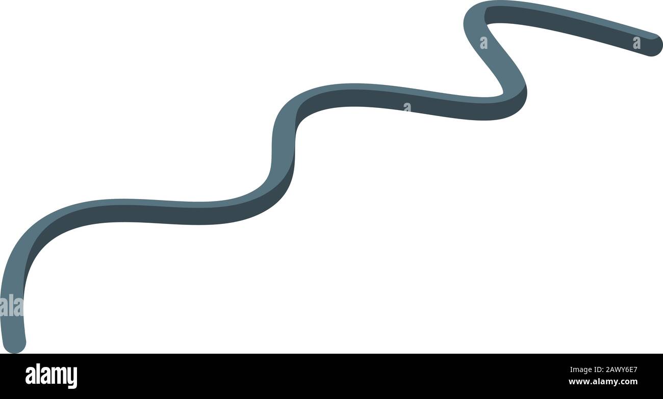 Black parasite worm icon, isometric style Stock Vector