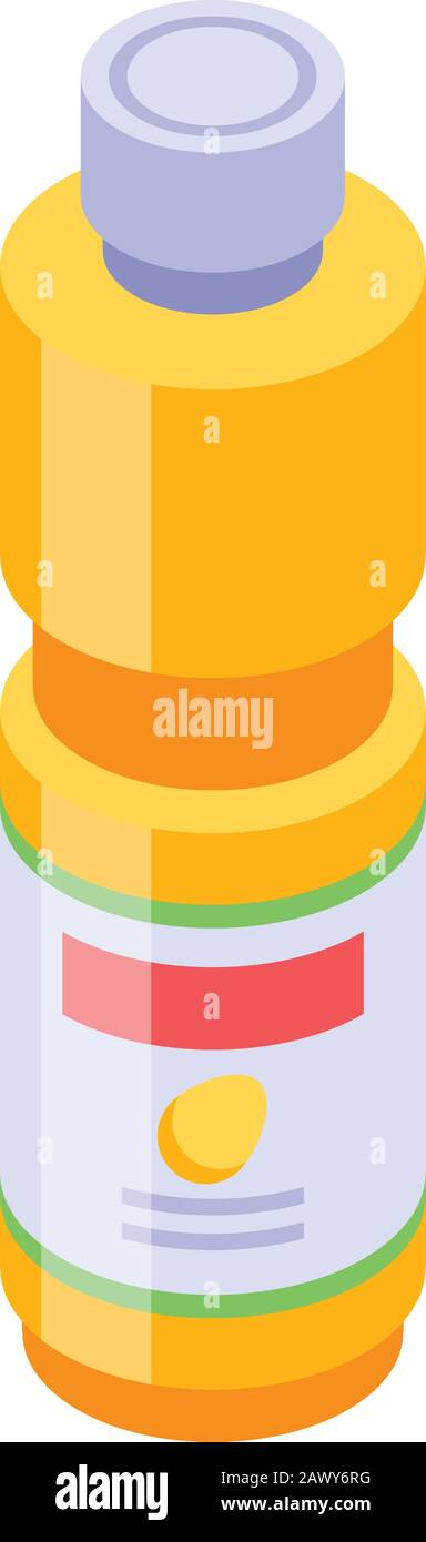 Mango bottle juice icon, isometric style Stock Vector