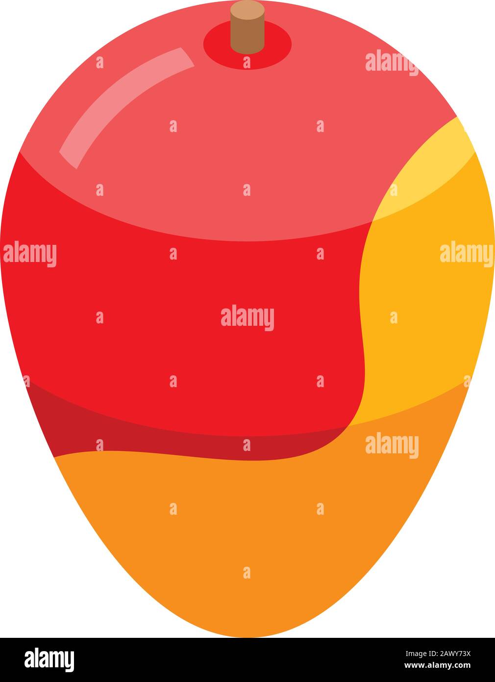 Whole mango icon, isometric style Stock Vector