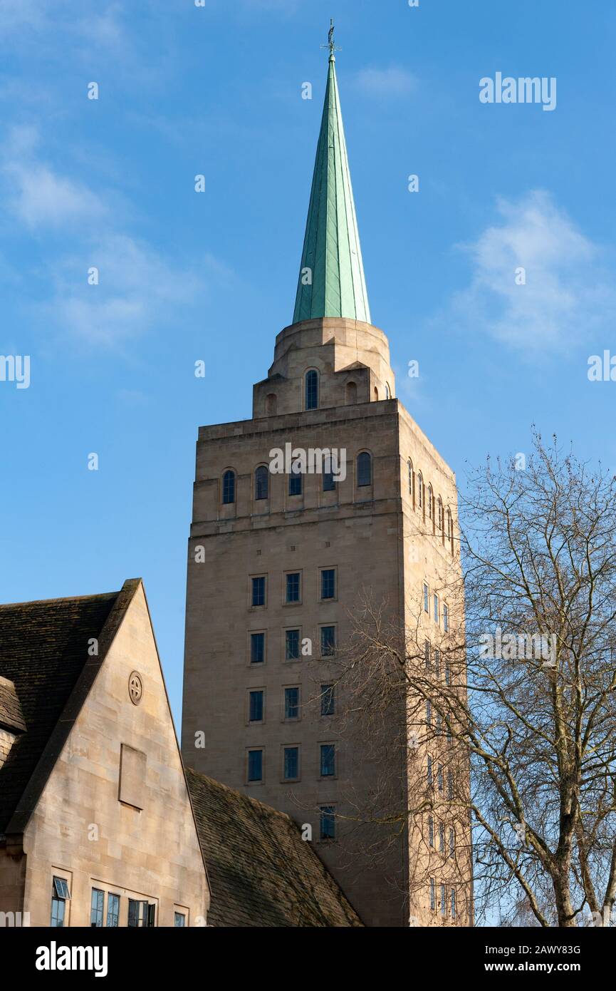 Oxford, England, UK. February 6th 2020  Modern Architecture in Oxford. The Tower of Nuffield College, New Road, Oxford University, England. Stock Photo