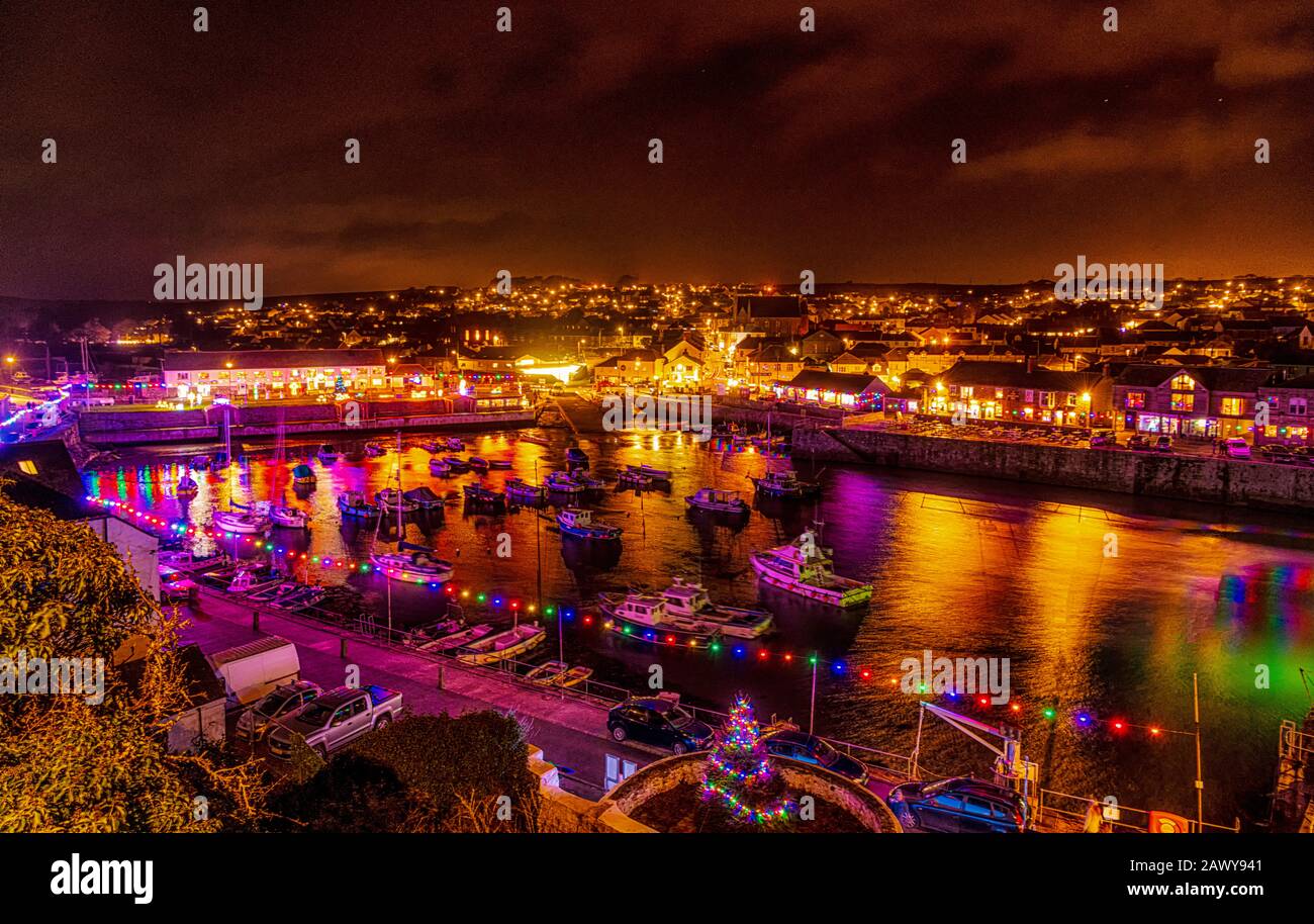Porthleven christmas lights hires stock photography and images Alamy