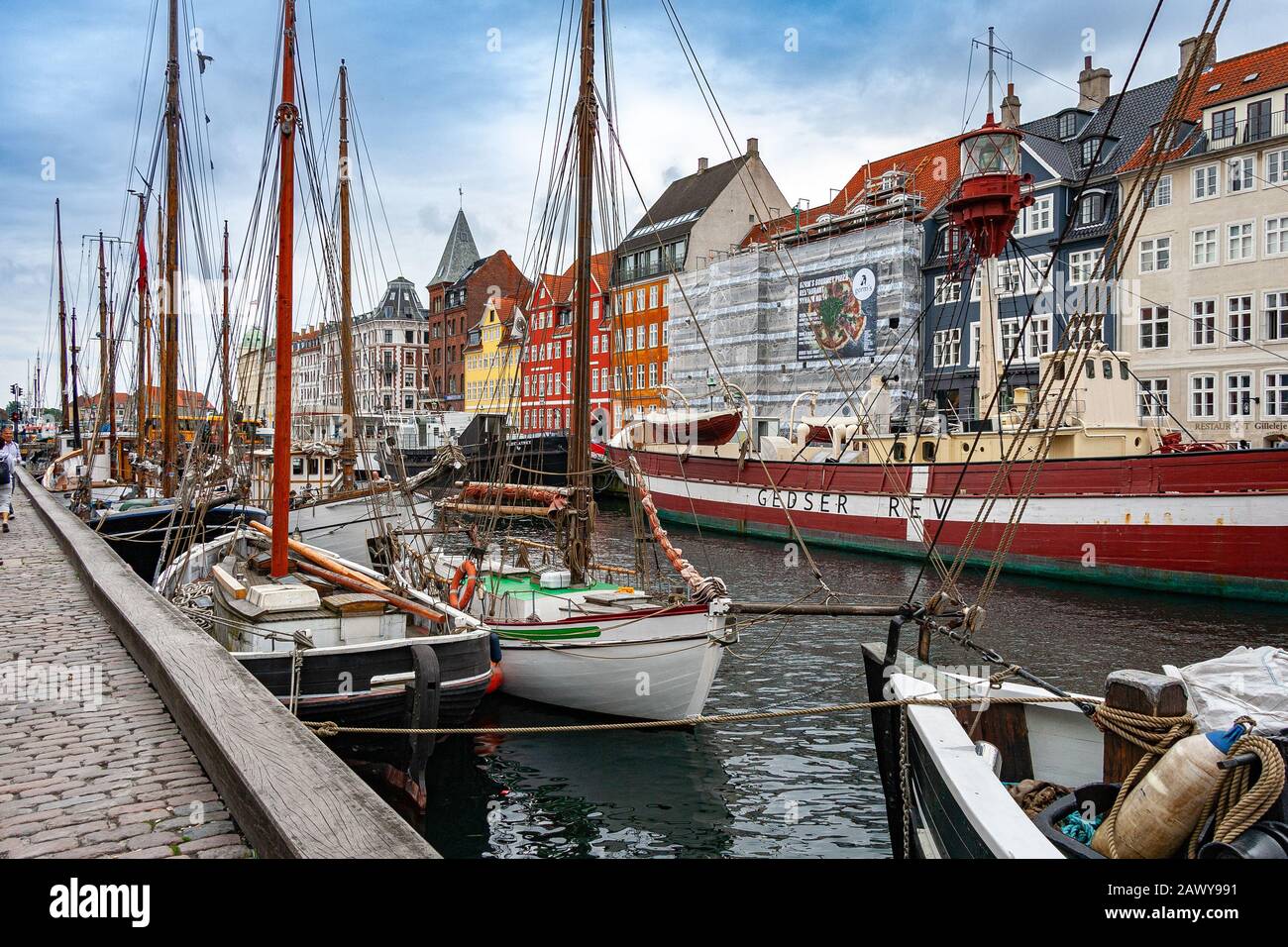 Gedser Rev, museum ship on Nyhavn canal Stock Photo