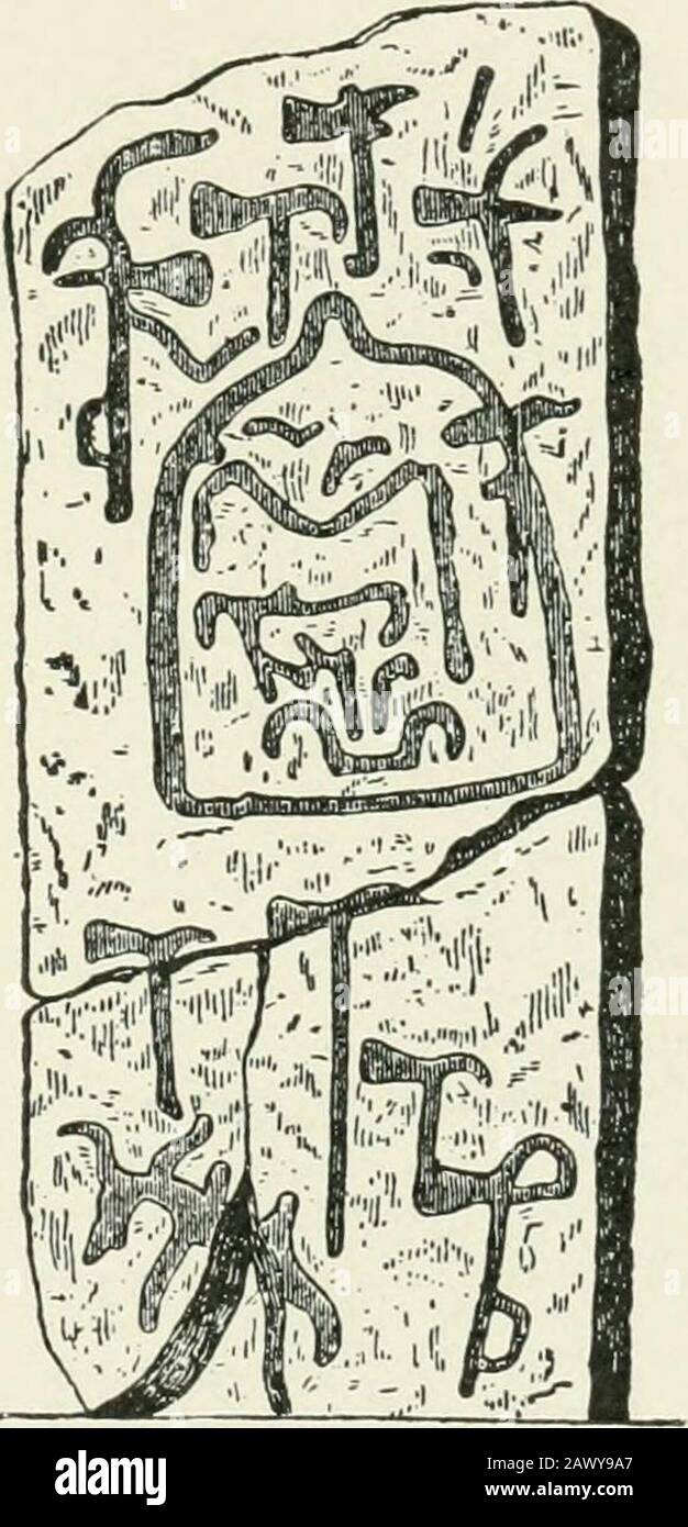 An introduction to the study of prehistoric art . Fig. 189.—Engraved designs on stone, (i)Table des Marchands. (2 and 3) PierresPlates.. Fig. igo.—Engraved slabs.Dolmen of Mane-er-Hroeck. localities in the north of England, these curious impressionsare met with.^ Sometimes the incised design takes theform of a series of concentric circles with a dot in themiddle—the so-called dot and circle or cup and circle ^Simpson, Archaic Sctilpfurings (1867). Cf. La France Pre-historique. Figs. 103-9; Romilly Allen, Celtic Art, p. 59. 158 PREHISTORIC ART —well seen at Ilkley in Yorkshire. Along with some Stock Photo