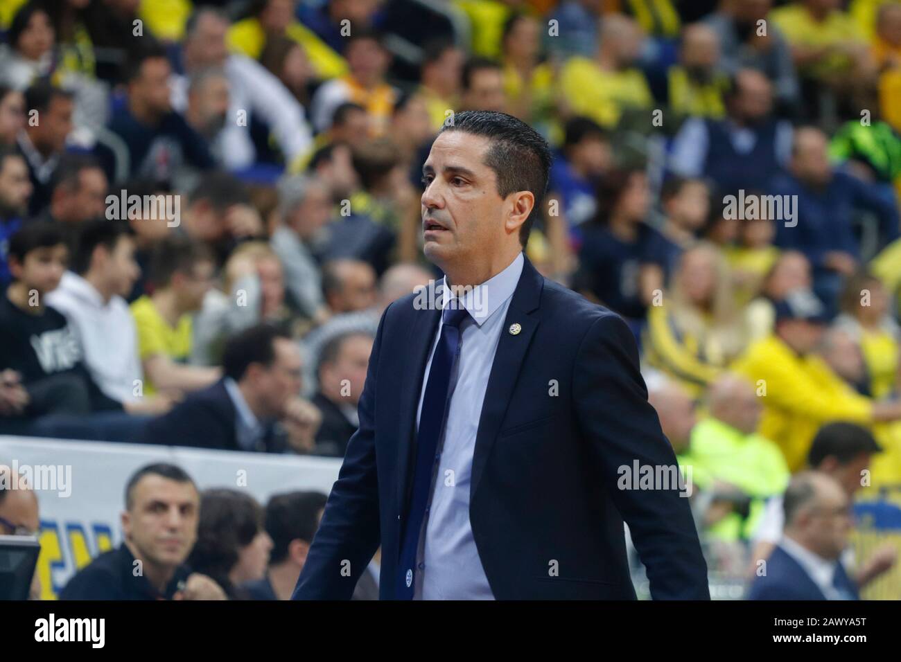 ISTANBUL / TURKEY - FEBRUARY 7, 2020: Coach Ioannis Sfairopoulos during  EuroLeague 2019-20 Round 24 basketball game between Fenerbahce and Maccabi  Tel Aviv at Ulker Sports Arena Stock Photo - Alamy