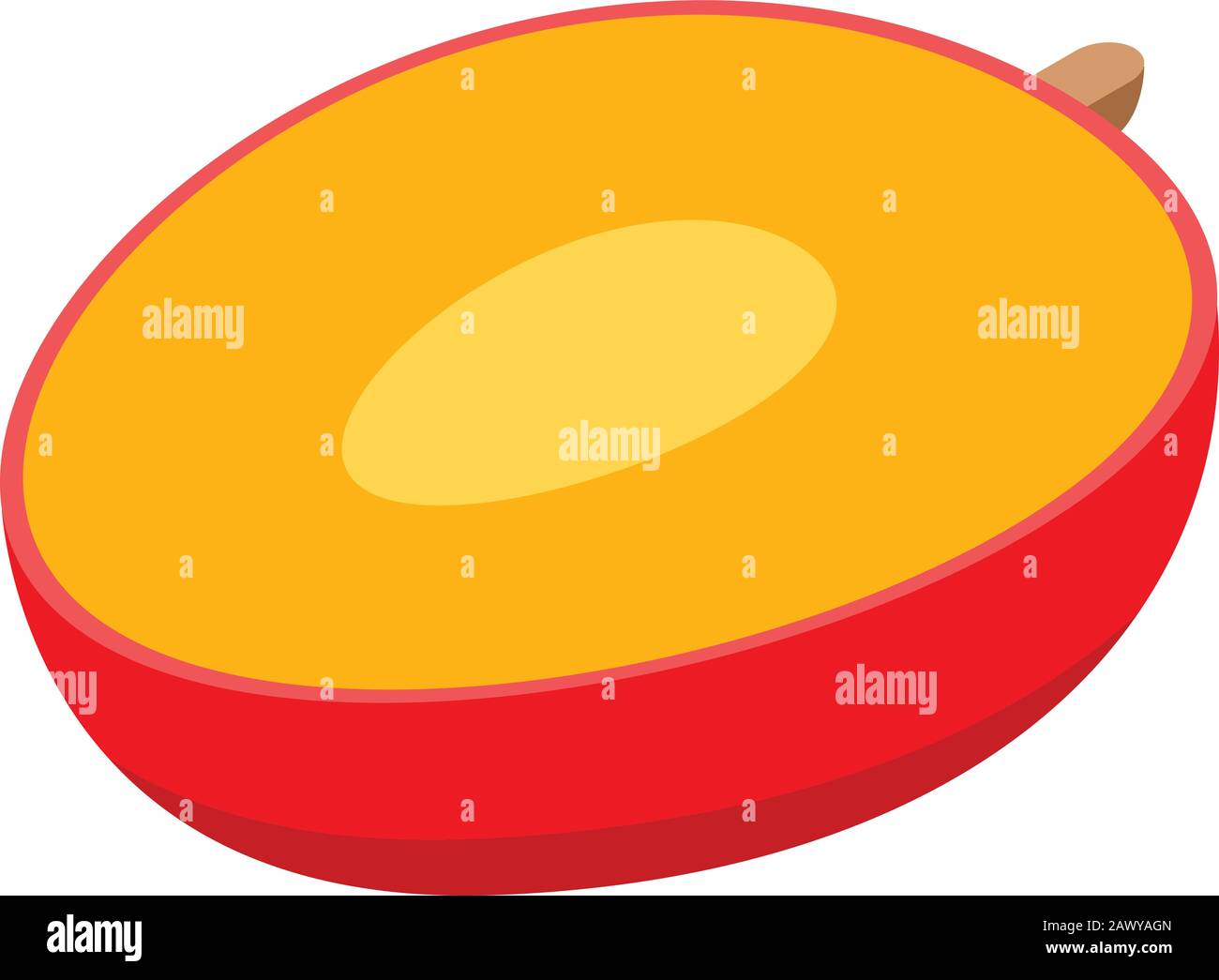 Half mango icon, isometric style Stock Vector
