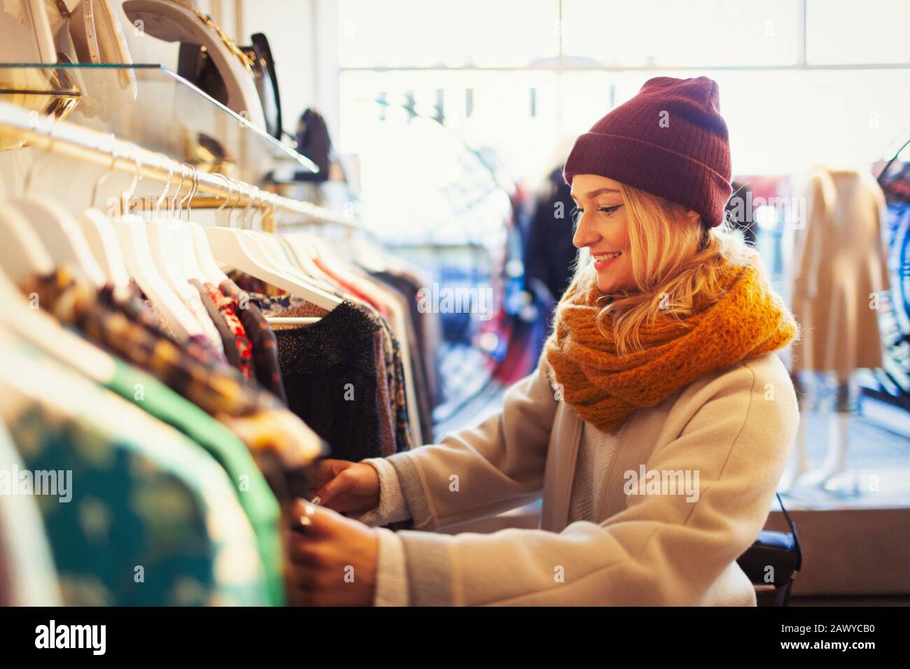 Young woman clothing shopping Stock Photo