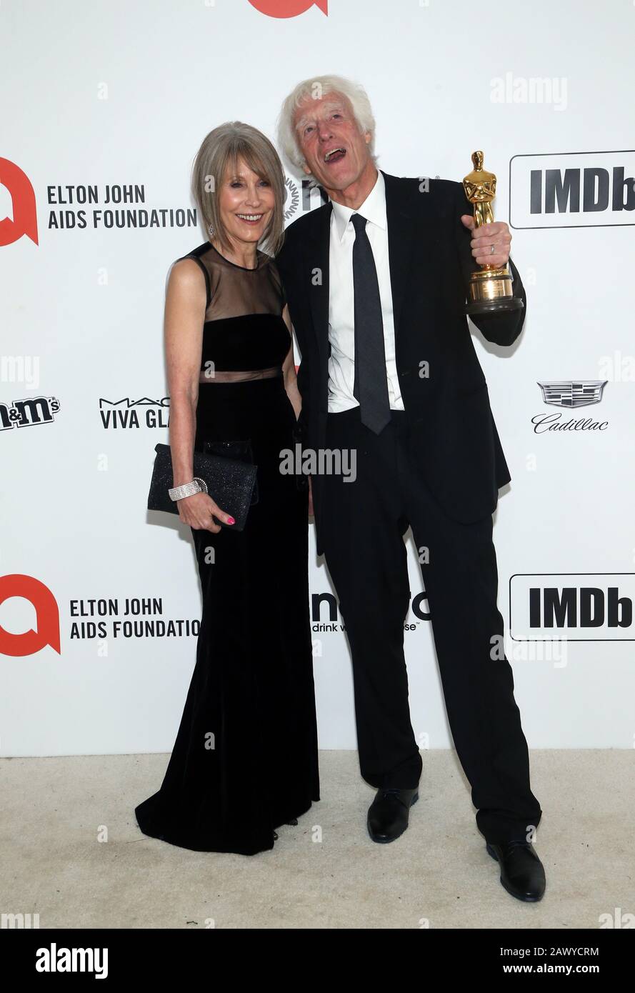 WEST HOLLYWOOD, CA - FEBRUARY 9: Roger Deakins, Isabella James Purefoy