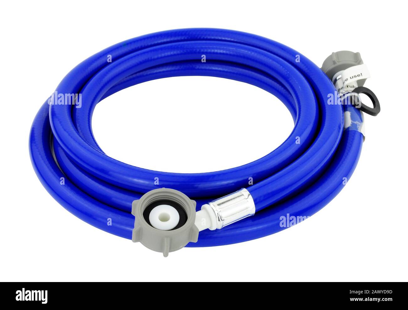 Washing machine blue cold water inlet hose with clamped fittings