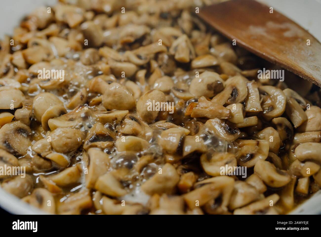 Roasted Mushrooms on Pan Stock Photo - Alamy