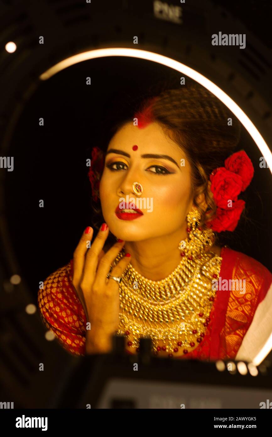 beautiful Indian Bengali brunette woman 