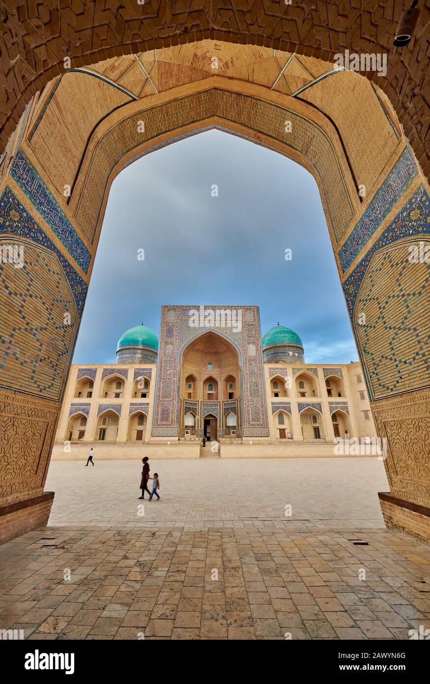 Mir-i Arab Madrassah, Bukhara, Uzbekistan, Central Asia Stock Photo