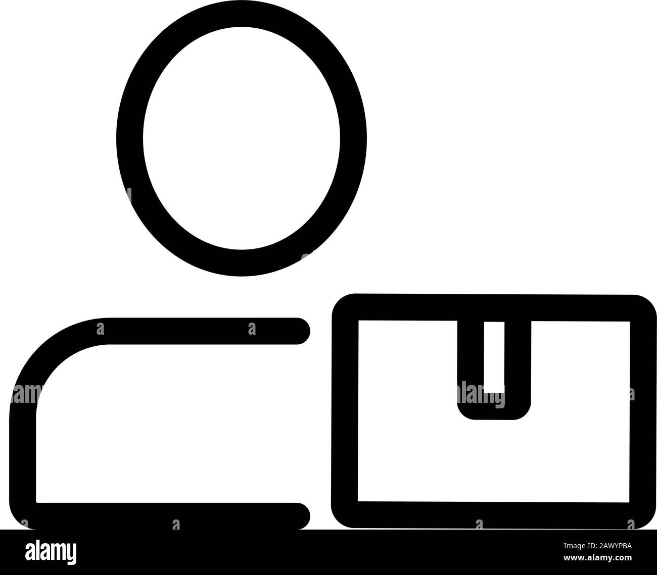 Courier icon vector. Isolated contour symbol illustration Stock Vector ...