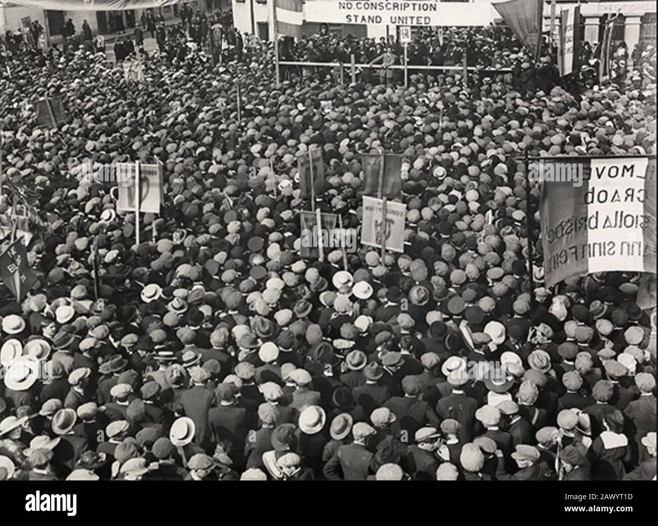 IRISH ANTI-CONSCRIPTION RALLY.  John Dillon speaking during the County Roscommon rally in May 1918 Stock Photo