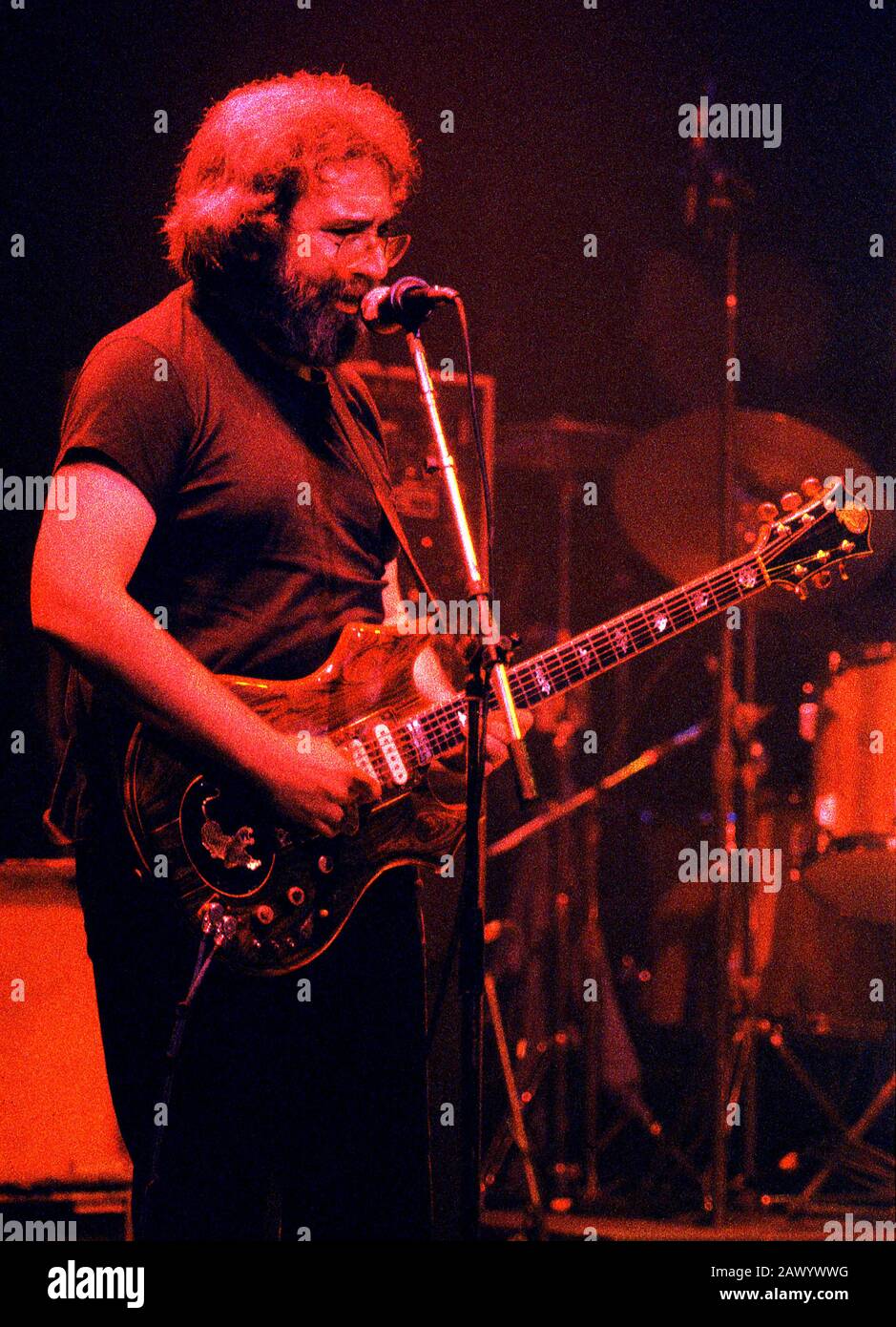 Jerry Garcia of the Grateful Dead Rainbow Theater London 1977 Stock Photo