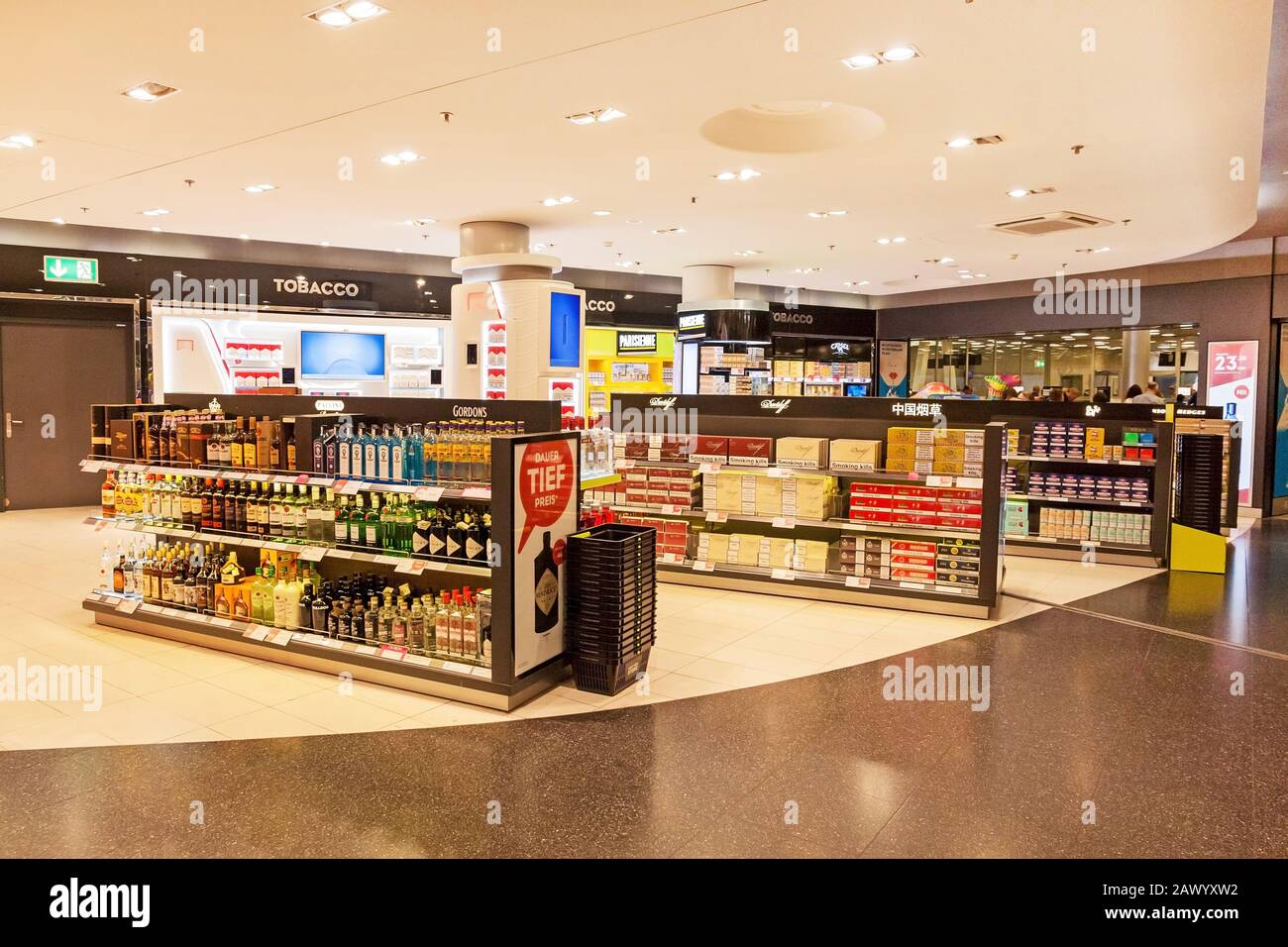 Zurich, Switzerland June 11, 2017 Airport Zurich duty free shop with