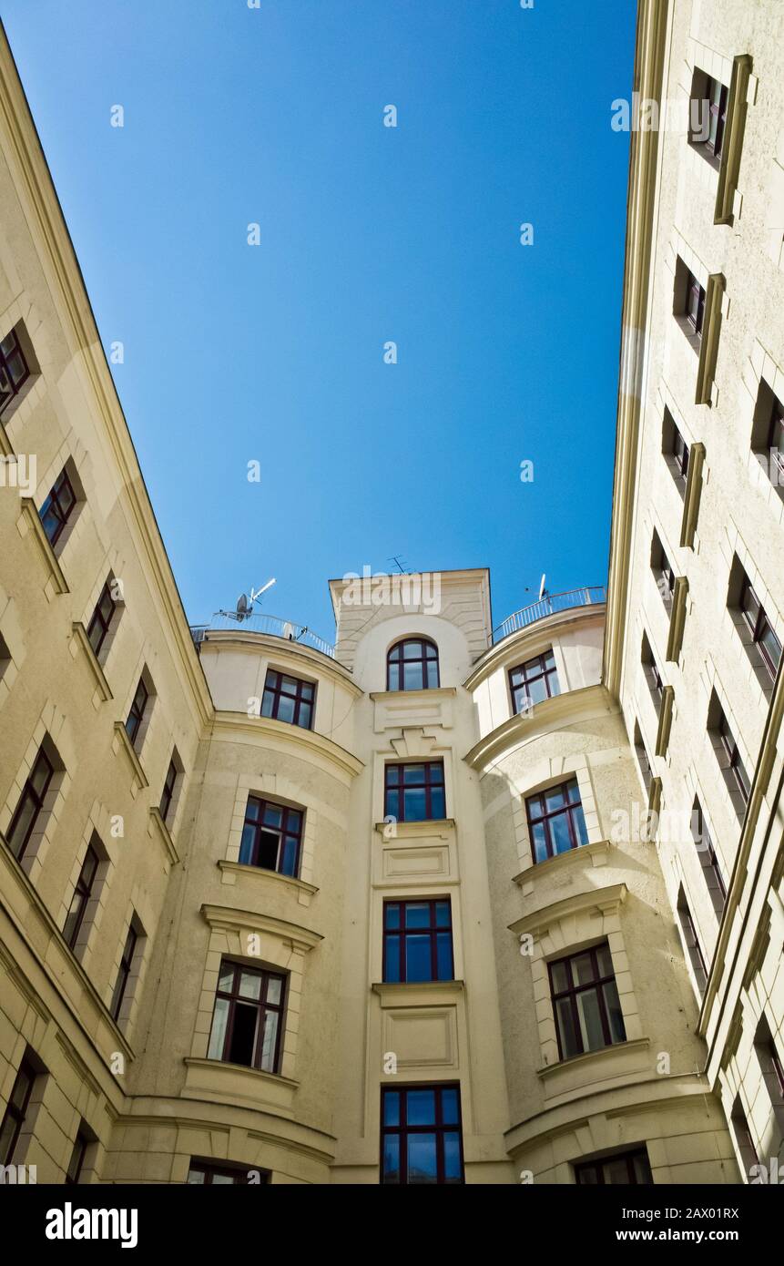 Blue and white building hi-res stock photography and images - Alamy