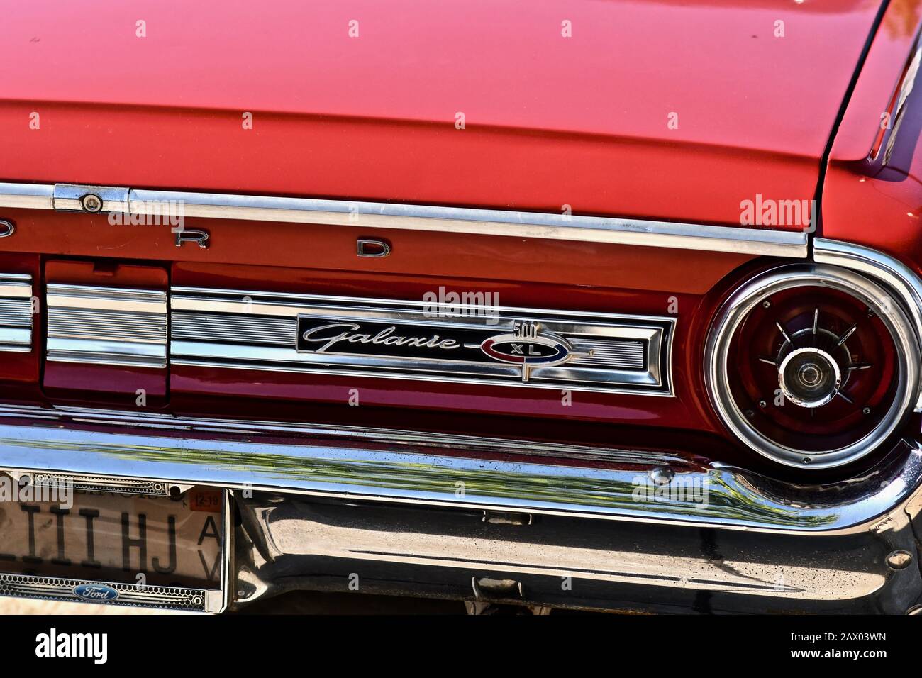 DOWNERS GROVE, UNITED STATES - Jun 07, 2019: An old red Barracuda car in the parking lot of Downers Grove, United States Stock Photo