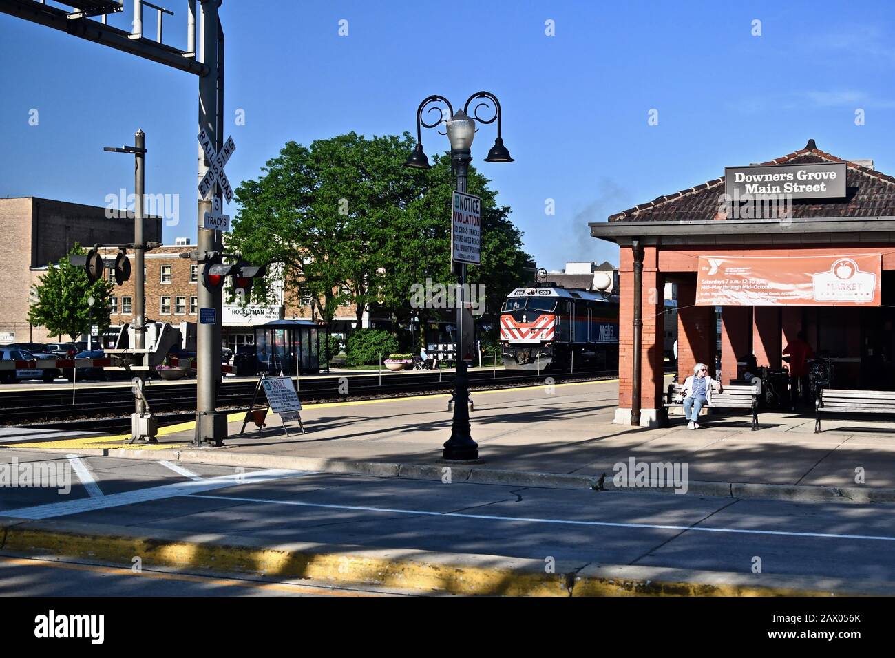 DOWNERS GROVE, UNITED STATES Jun 07, 2019 A metra commuter train at