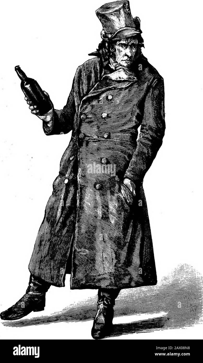 Henry Irving, a biographical sketch . olehouse was crowded by an excited audience. The actor waswelcomed with acclamations when he stepped on the stageattired in no manner like the Hamlet of Sir Thomas Lawrence.He wore no elaborate trappings or funereal velvet, no flaxenwig like that adopted by Charles Fechter; the order of theDanish Elephant was absent. He appeared simply as a man anda prince, clothed in thick-ribbed silk, and a paletot edged withfur; a rich but simple costume, relieved only by a massive goldchain. His face bore a troubled, wearied expression; the disorderedblack hair was car Stock Photo