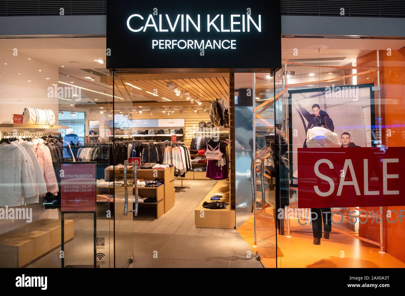 American multinational fashion brand Calvin Klein store in Hong Kong ...