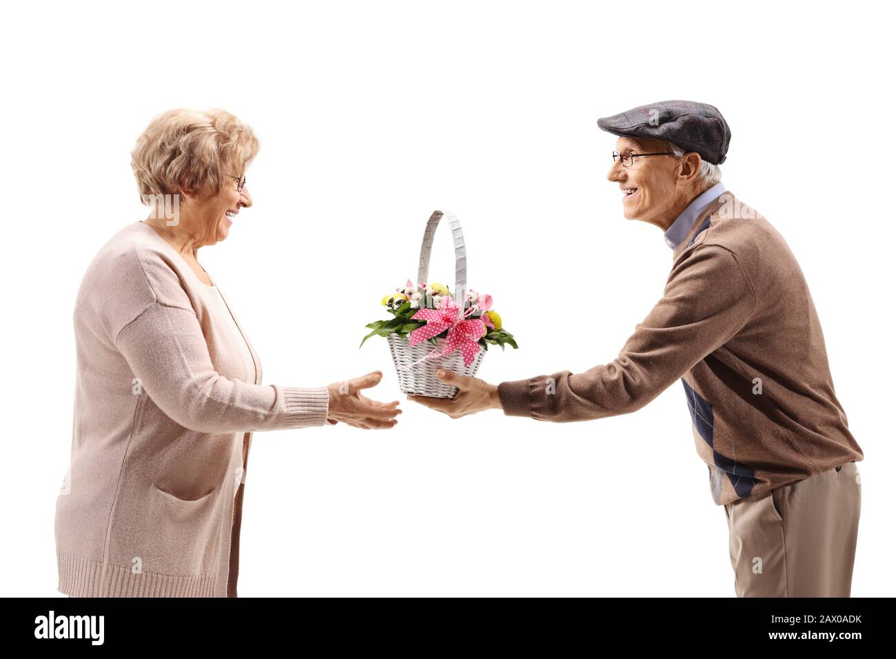 Husband giving flowers to wife hires stock photography and images Alamy