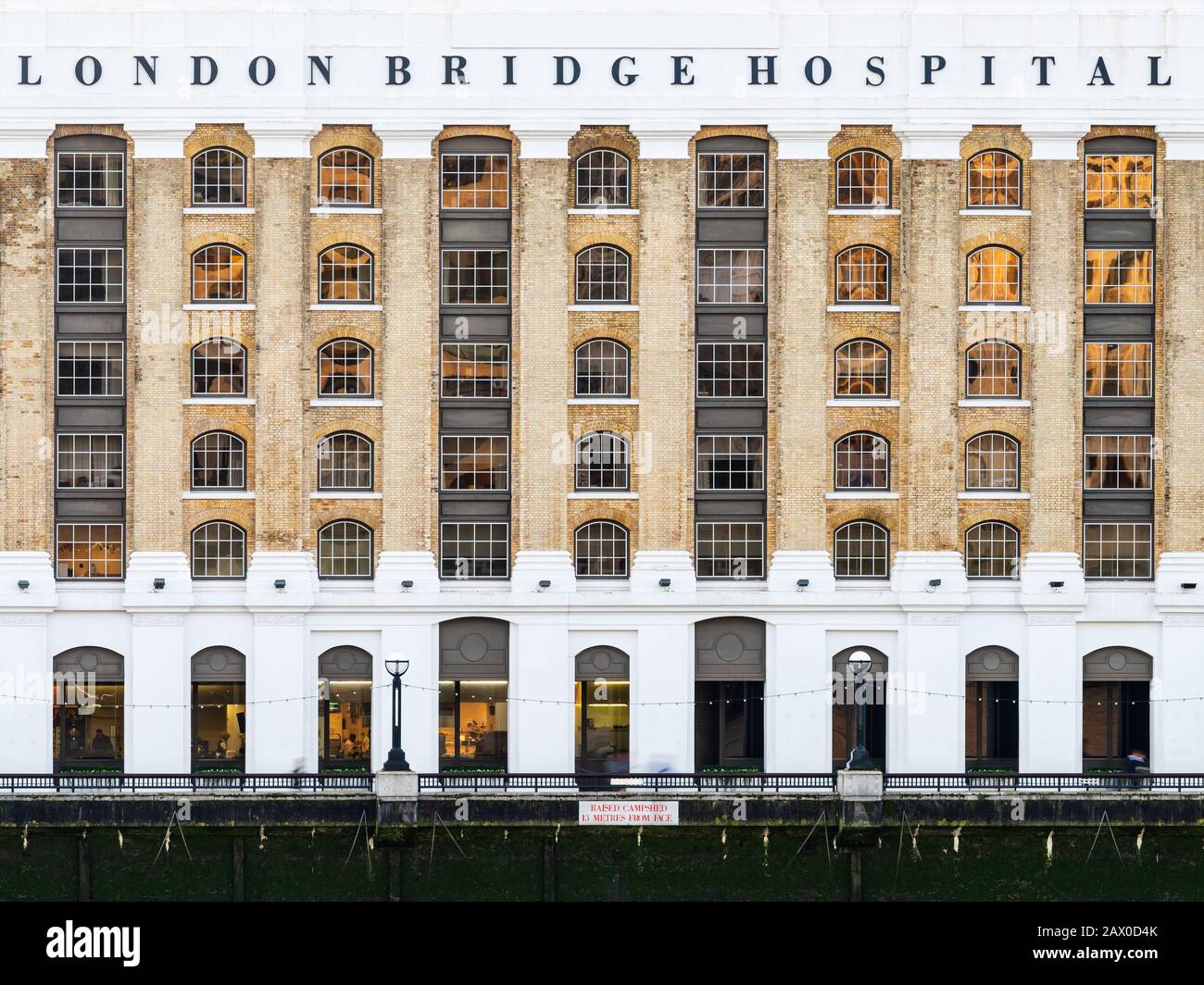 London Bridge Hospital on the Thames in London Stock Photo Alamy