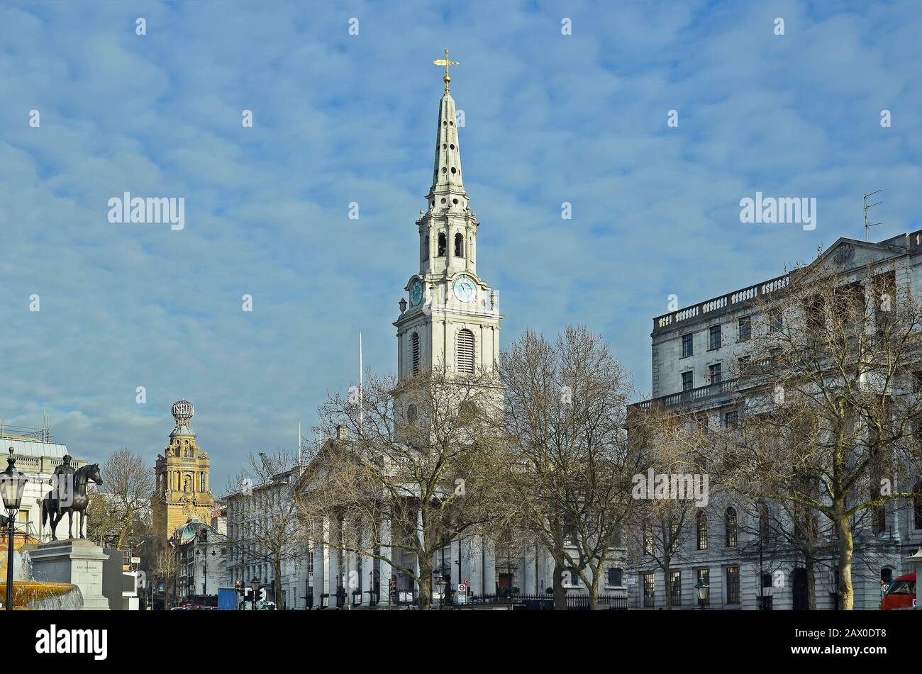 Great Britain, London, church St. Martin in the Fields, and National Opera building Stock Photo