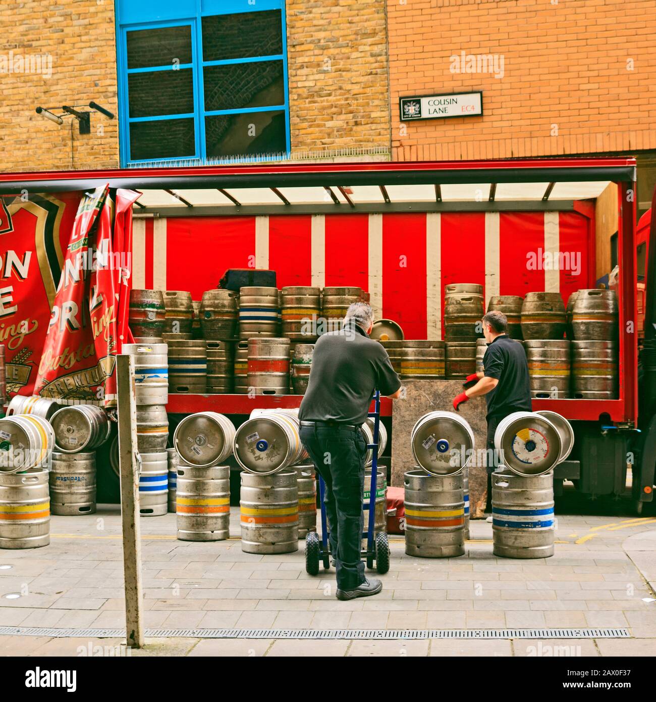 Beer Delivery in the City of London Stock Photo