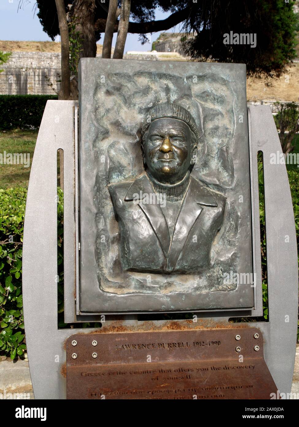 Statue writer lawrence durrell corfu hires stock photography and images Alamy