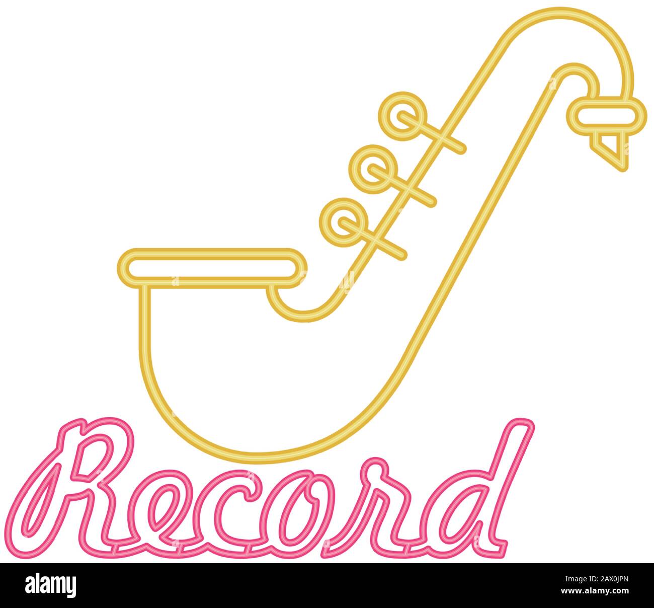 saxophone musical instrument neon lights Stock Vector Image & Art - Alamy