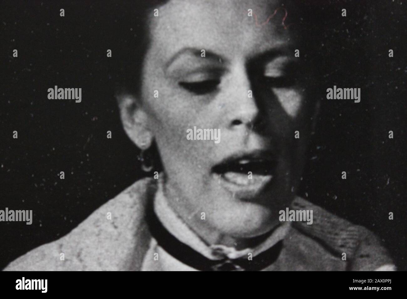 Fine 1970s black and white vintage photography of a woman about to